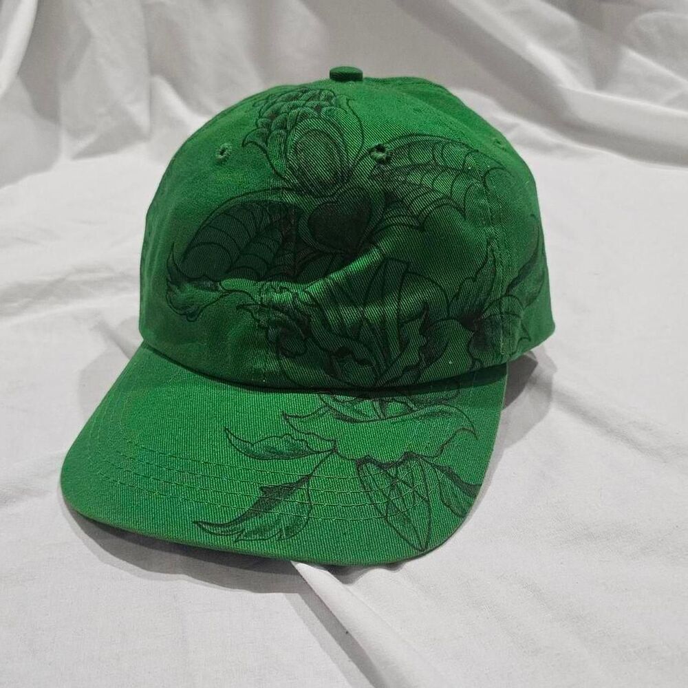 Y2K vintage green grunge emo floral baseball cap